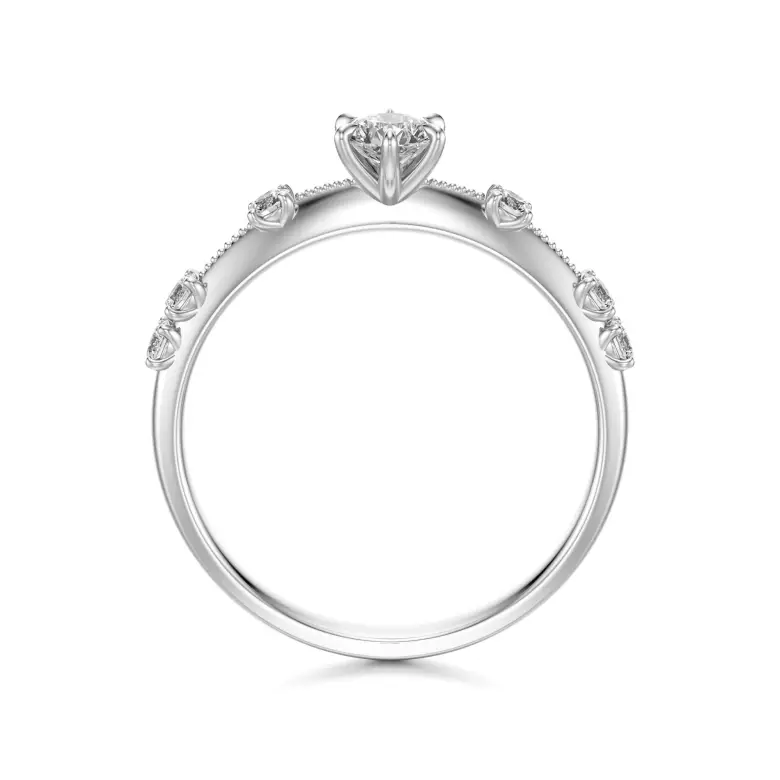 Pierścionek białe złoto z diamentami